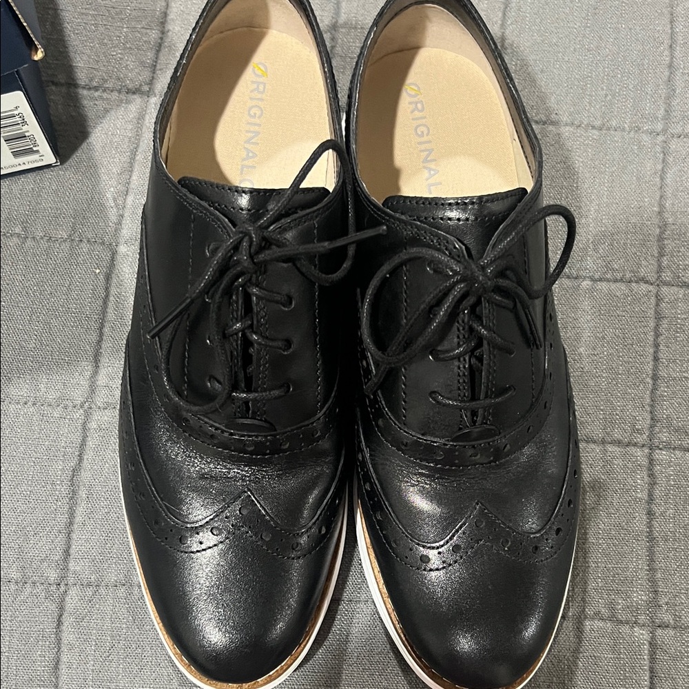 Women's Black Brogue Shoes